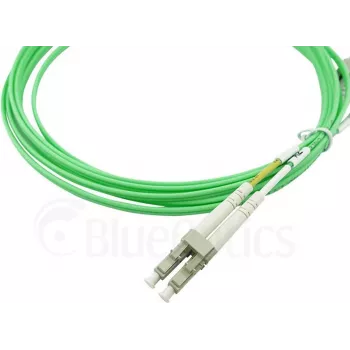 BlueOptics Duplex šviesolaidinis jungiamasis laidas, LC-UPC/LC-UPC smėlio spalvos, 10 metrų, daugiamodis G50/125 μm, OM5