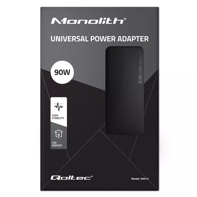 Automatinis universalus maitinimo adapteris Qoltec 50012 90W | 9 kištukų rinkinys | maitinimo laidas