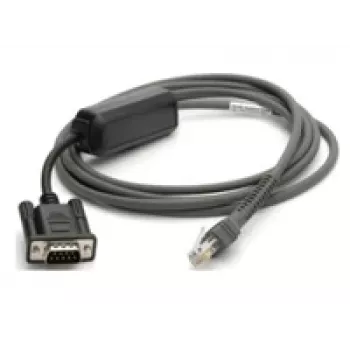 Zebra CBA-R10-S07ZBR nuoseklusis kabelis, juodas, 2,13 m, DB9 – RJ-45