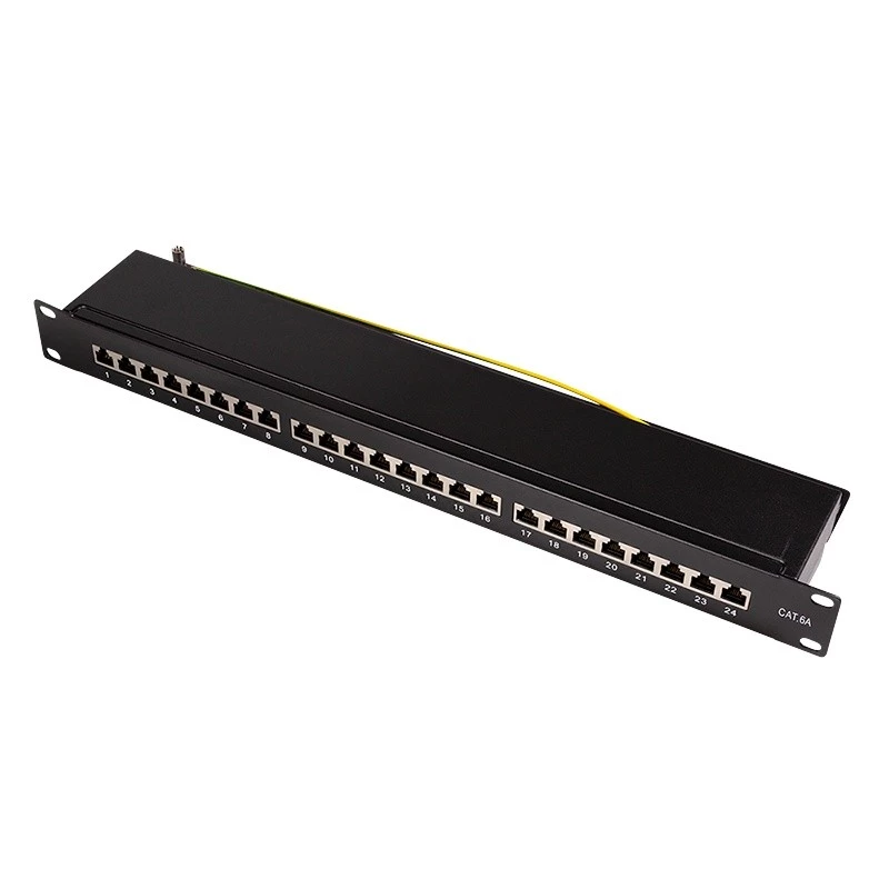 LogiLink Patch Panel 19, 24 prievadų, RJ-45, 1U, juodas