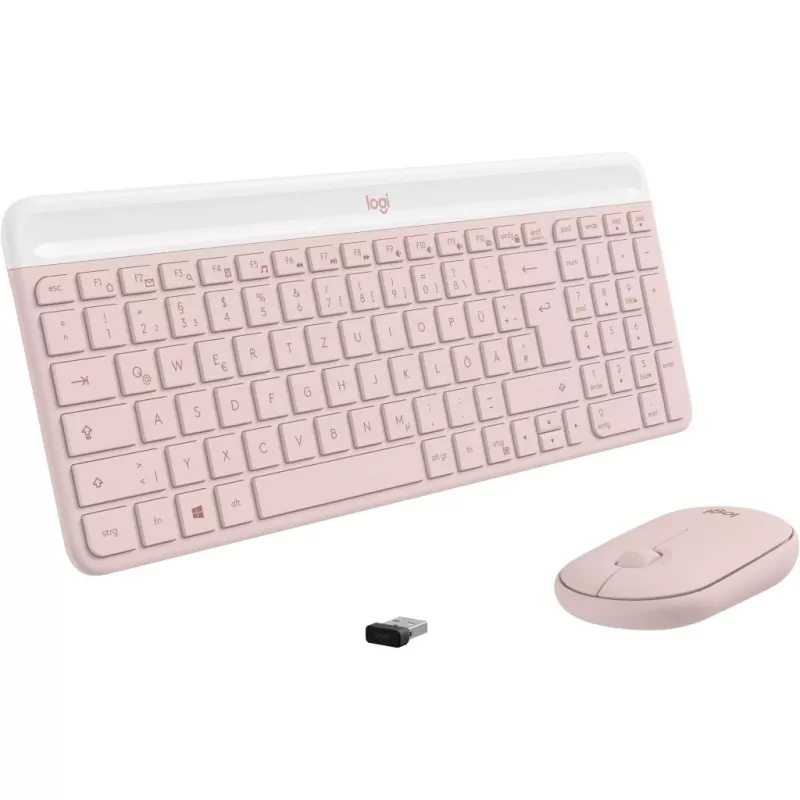 Logitech belaidis klaviatūros ir pelės rinkinys MK470 - belaidis - 2,4 GHz - QWERTY - rožinis (920-011314)