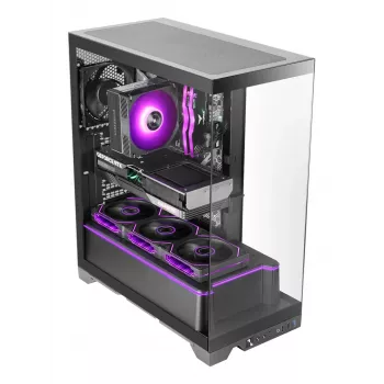 TACENS Mars Gaming MCPRISMA Midi Tower PC korpusas, juodas, grūdintas stiklas, ATX/Micro-ATX/Mini-ITX, 2x3,5 colio + 2x2,5 colio lizdai