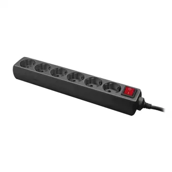 Prailginimo laidas LogiLink LPS202B 1,4 m 6 kištukinių lizdų juodas
