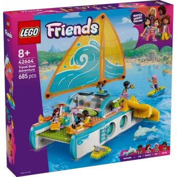 LEGO Friends kelionių laivo nuotykių rinkinys 42664 – 685 dalių, 4 minilėlės, nuo 8 metų