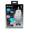 Belaidė pelė DEFENDER Stix GM-009 RF – optinė 3200 DPI, 6 mygtukų, ambidekstrinė, USB RF, maitinama baterija, balta