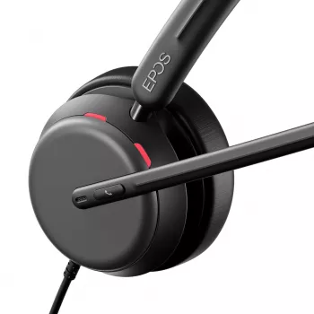 Ausinės EPOS IMPACT 860 ANC laidinės, ant galvos, biurui / skambučių centrui, USB-C, juodos