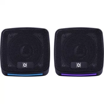 Kompiuteriniai garsiakalbiai DEFENDER J3 2.0 6W LED USB, 2×3W RMS, 90–20000 Hz, 3,5 mm, juodi
