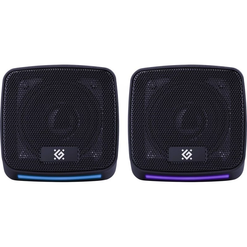 Kompiuteriniai garsiakalbiai DEFENDER J3 2.0 6W LED USB, 2×3W RMS, 90–20000 Hz, 3,5 mm, juodi