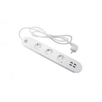 Išmanusis maitinimo blokas Denver SHP-300U 3 AC lizdai E tipas 4 USB-A baltas