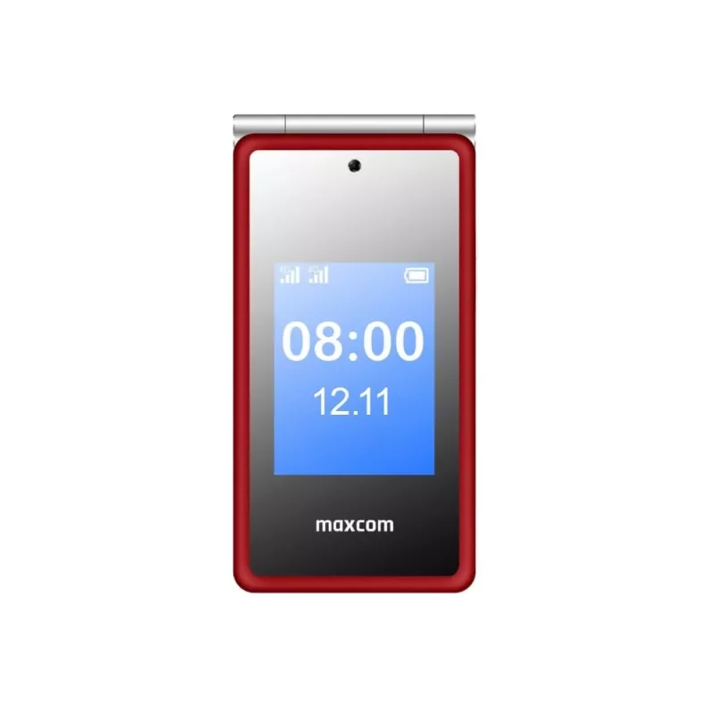 MAXCom Comfort MM835 sulankstomas telefonas, Dual SIM, 3,5 colio (8,89 cm) 320x480, 1400 mAh, raudonas