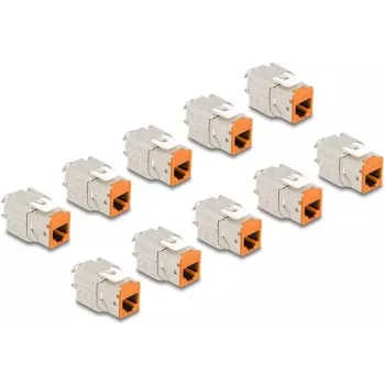 DeLOCK 88117 plokščias RJ-45 kištukinis modulis, oranžinis, 10 vnt.