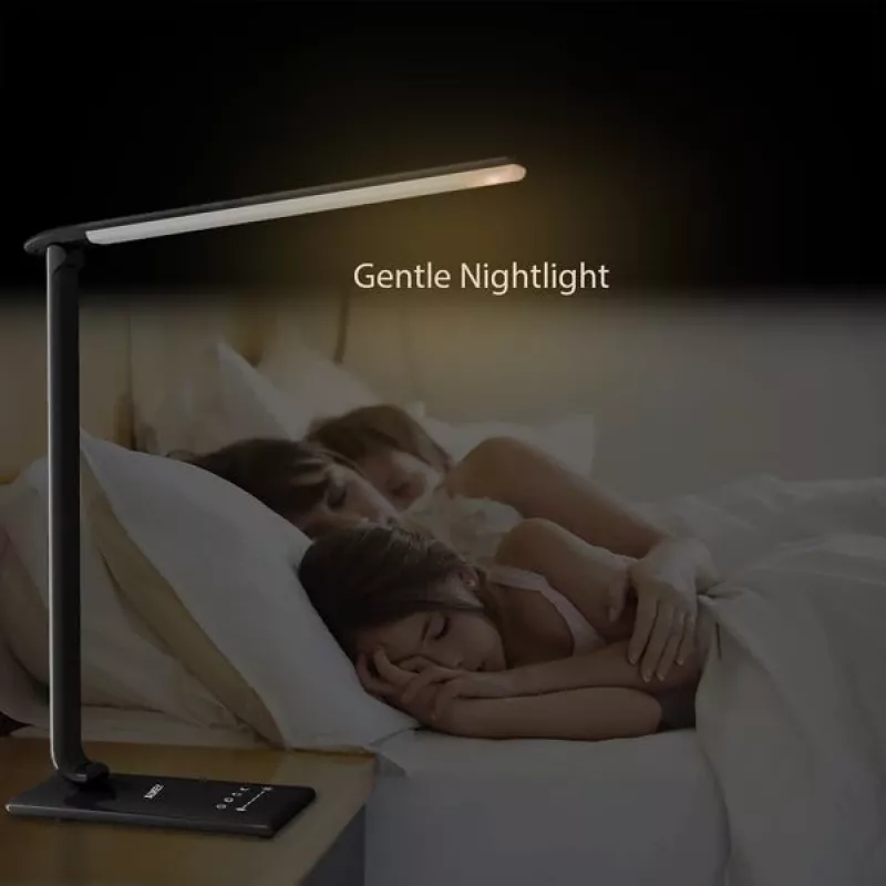 LED stalinė lempa Aukey LT-T10 12W 3000–6500K reguliuojama spalvos temperatūra, juoda