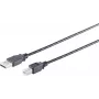 USB kabelis S/CONN 13-23045 USB 2.0 3m USB A USB B juodas