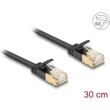 Tinklo kabelis DeLOCK RJ45 Cat.6A U/FTP 0,3 m juodas