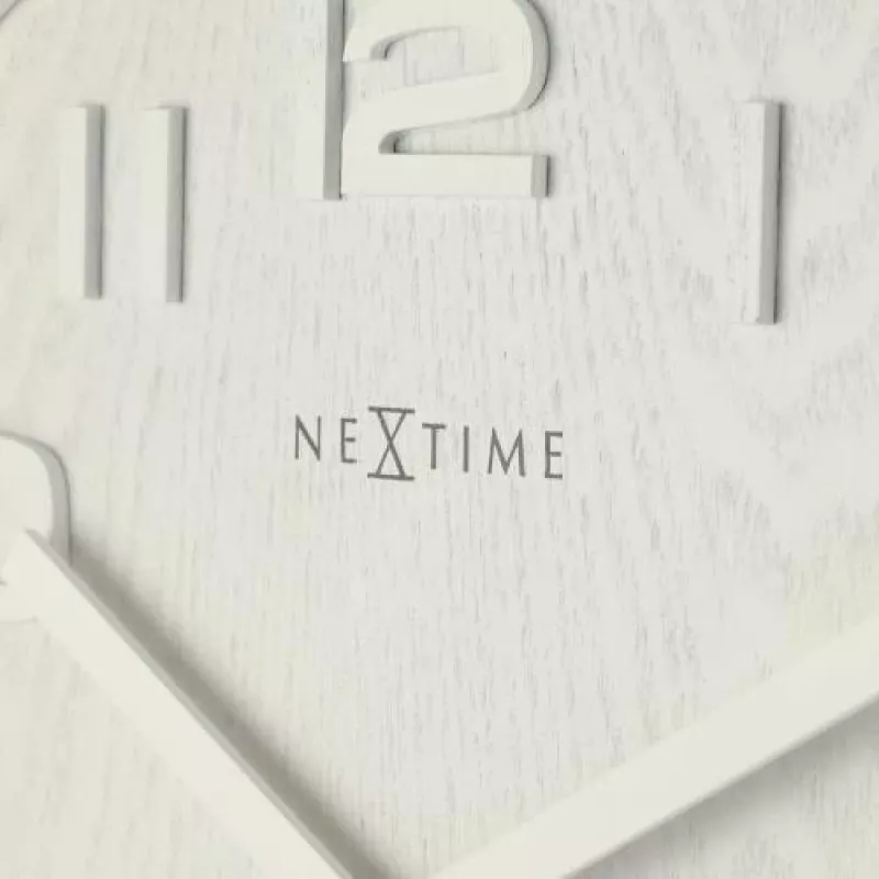 NeXtime 3096WI Sieninis laikrodis – medinis, kvarcinis, baltas, apvalus