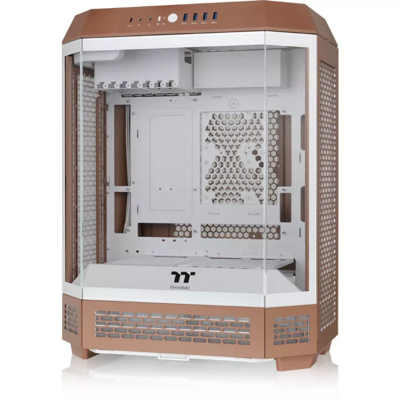 PC korpusas Thermaltake The Tower 600 Midi Tower Mocha – ATX/Micro-ATX/Mini-ITX, grūdintas stiklas, 1x3,5 colio + 2x2,5 colio, 4x USB 3.2
