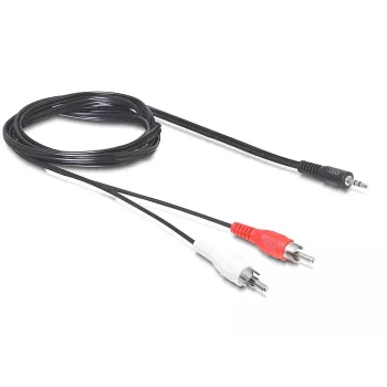 Garso kabelis DeLOCK 84000 1,5 m 2xRCA 3,5 mm Juodas