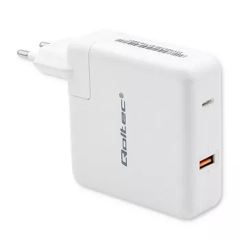 Qoltec GaN Charger FAST 108W | 5-20V | 3-4.7A | USB C | Baltas