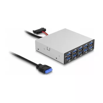 DeLOCK 64208 USB vidinis lizdų šakotuvas 19 kontaktų 5000 Mbit/s Juoda Pilka
