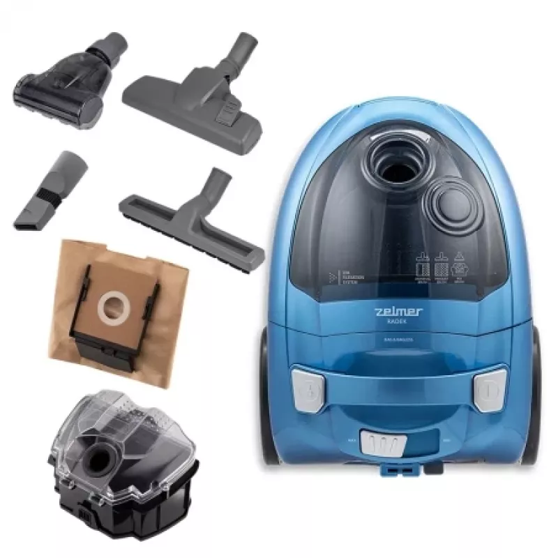 Bevidis siurblys ZELMER ZVC032P Mėlynas 1200W, kompaktinis kanistro dizainas