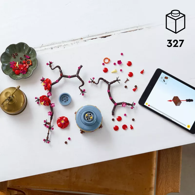 LEGO Icons Slyvų žiedo gėlių dekoratyvinis rinkinys 10369, Įvairių spalvų