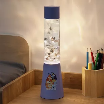 Stalinė lempa Paladone Bluey GloBuddies Flow Lamp – LED naktinė šviesa su Bluey figūrėle