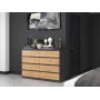 Komoda Top e shop M8 140 ANT/ART — 8 stalčių, Antracitas/Ąžuolas, 1380×400×970 mm, Medienos drožlių plokštė