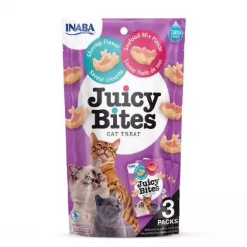 INABA Juicy Bites Shrimp and Seafood - skanėstai katėms - 3x11,3 g