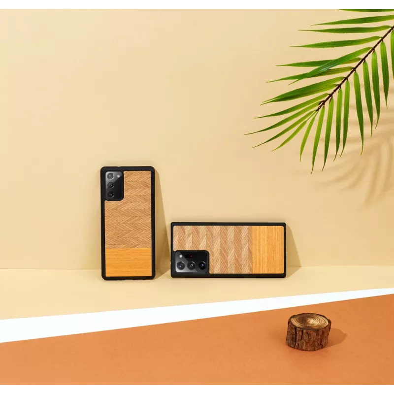 Apsauginis dėklas telefonui Man and Wood Galaxy Note 20 Herringbone Arancia Black