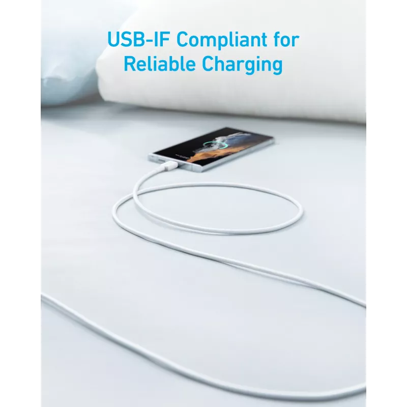 USB laidas Anker 322 1,8 m USB-A USB-C baltas