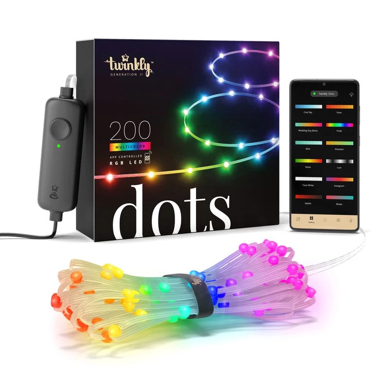 LED girlianda Twinkly TWD200STP-TEU įvairiaspalvė vidaus juostelė, 5 cm tarpai, IP20, skaidrus kabelis