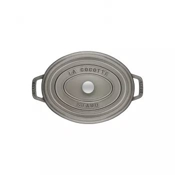 Ketaus ovali kokotinė Staub 29 cm, grafito pilka