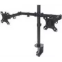 Manhattan Dvigubas Stalo Laikiklis Monitoriams ir TV (Pilnas Judesys), Ekranams nuo 10 inch iki 27 inch, Gnybtinis Tvirtinimas, VESA 75x75 ir 100x100mm, Maks. 8kg (kiekvienam), Juodas