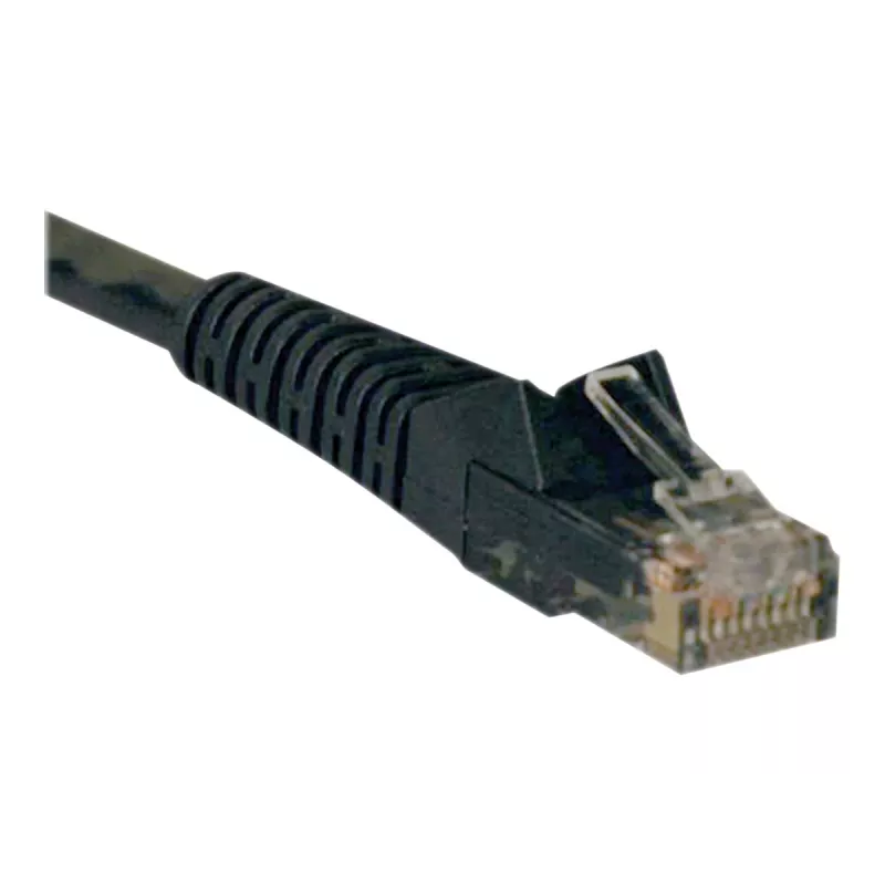 Eaton Tripp Lite Series Cat6 Gigabit belaidis kištukinis (UTP) Ethernet kabelis (RJ45 M/M), PoE, juodas, 5 pėdos (1,52 m) - Pataisos kabelis - RJ-45 (M) į RJ-45 (M) - 1,52 m - UTP - CAT 6 - Liežuvėlis