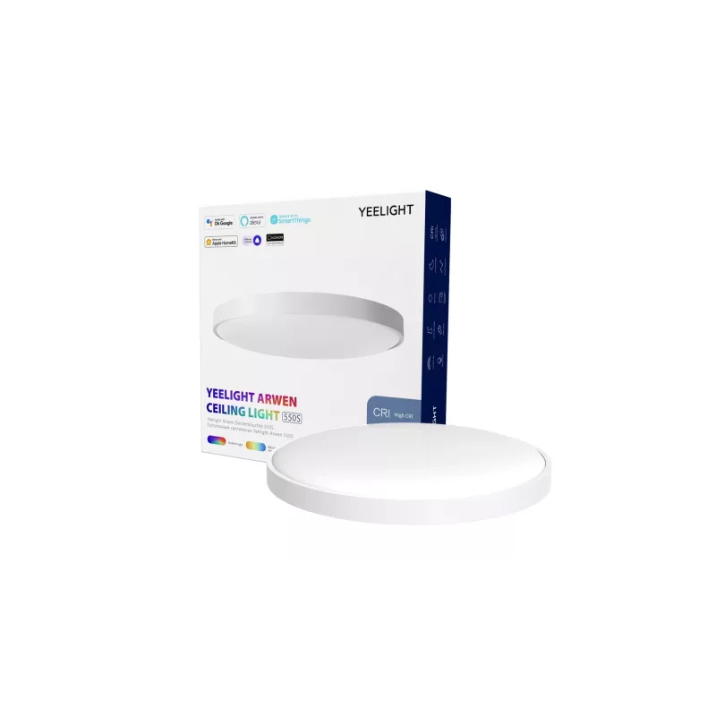 Lubinis šviestuvas Yeelight Arwen 550S — 50 W LED, 3500 lm, RGB, reguliuojamas, 55,5 cm skersmuo, IP50, Wi‑Fi/Bluetooth, CRI 95