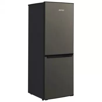 Šaldytuvas su šaldikliu MPM MPM-215-KB-39/E — 215 L, apatinis šaldiklis, tamsus inox, reversinės durelės, LED apšvietimas