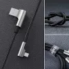 AUKEY CB-AL01 USB–Lightning kabelis, juodas, nailoninis, 2 m, 90° jungtys
