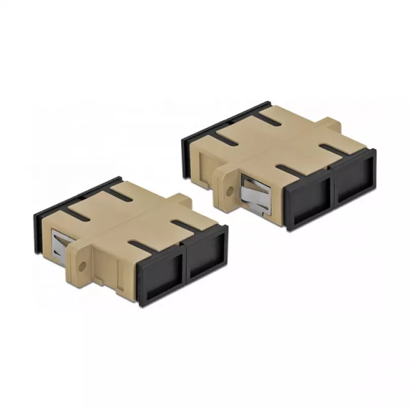 Skaidulinio optinio adapterio rinkinys DELOCK SC lizdas–lizdas smėlio spalvos, 4 vnt. (85996)