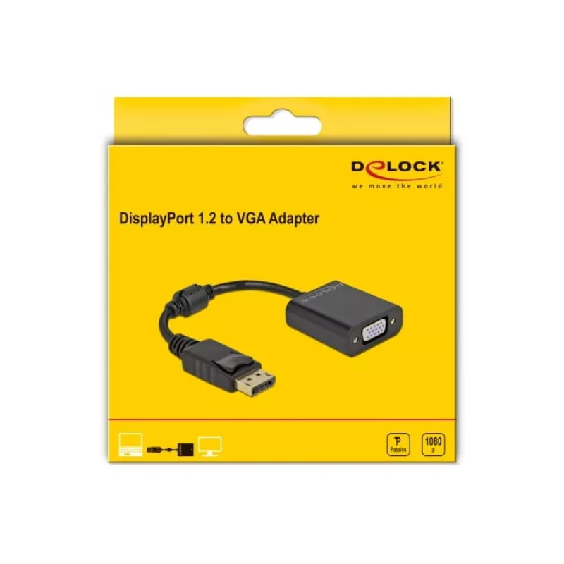 Adapteris DisplayPort 1.2 (vyriškas) į VGA (moteriška) DeLOCK 61006