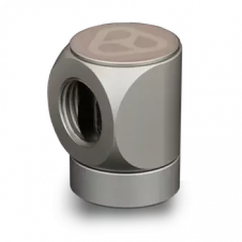 Thermal Grizzly DeltaMate Rotary FF90° – vandens aušinimo jungtis, matinis nikelis, 1 vnt. (TG-DM-FIT-0210)