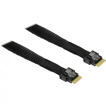 Kabelis MiniSAS SFF 8654-4i > SFF 8654-4i (juodas, 0,7 m)