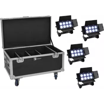 Wash šviesų rinkinys EUROLITE Multiflood 20001000 — 4 šviestuvai, po 8x10W RGBW LED