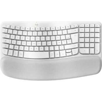 Logitech Ergo Series Wave Keys for Mac - Belaidė klaviatūra - Bluetooth LE - AZERTY - Prancūziškas išdėstymas - Off-White (920-012406)