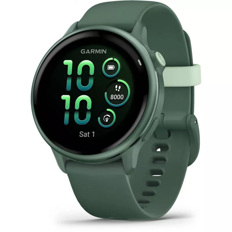 Sportinis laikrodis GARMIN vívoactive 6 – 42 mm aliuminio/polimero korpusas, AMOLED 1,2 colio, GPS, 5 ATM, optinis širdies ritmo matuoklis, SpO2, 8 GB, žalias