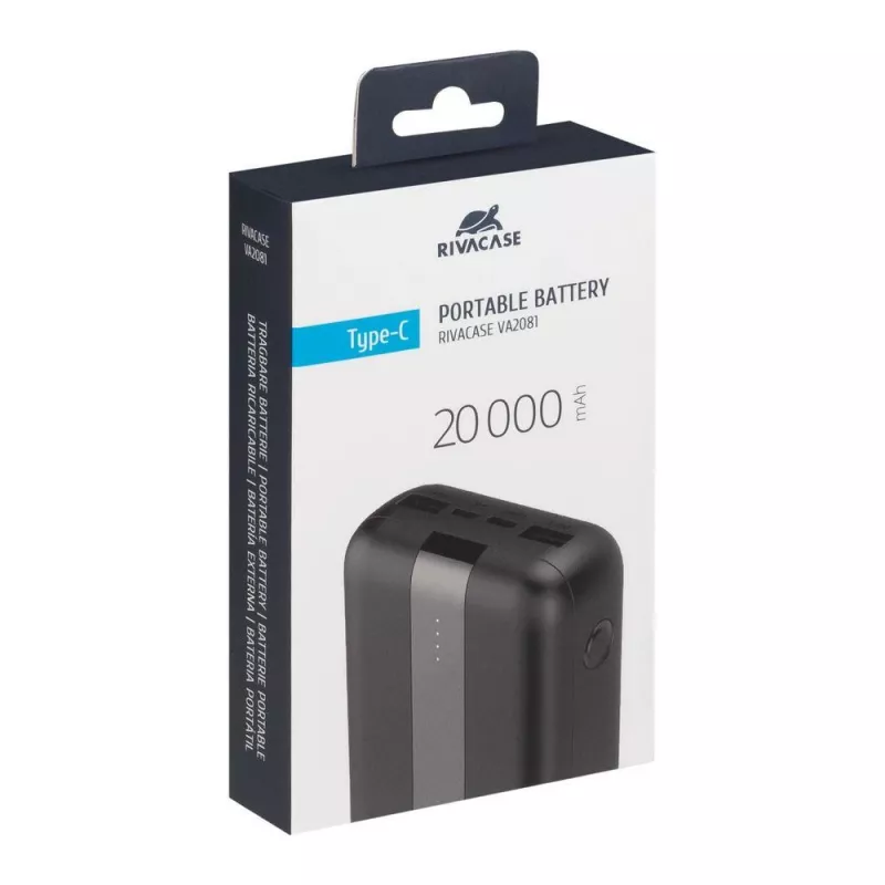 Power Bank USB 20000 mAh VA2081 Juodas Rivacase