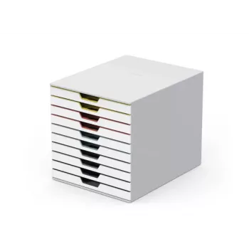 Dėžutė dokumentams laikyti Durable VARICOLOR Mix 10 plastikinė įvairiaspalvė balta 763027