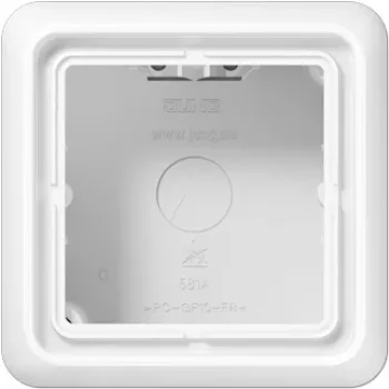 JUNG CD 581 A WW sieninis kištukinis lizdas, baltas, duroplastinis korpusas, 85×85×47 mm