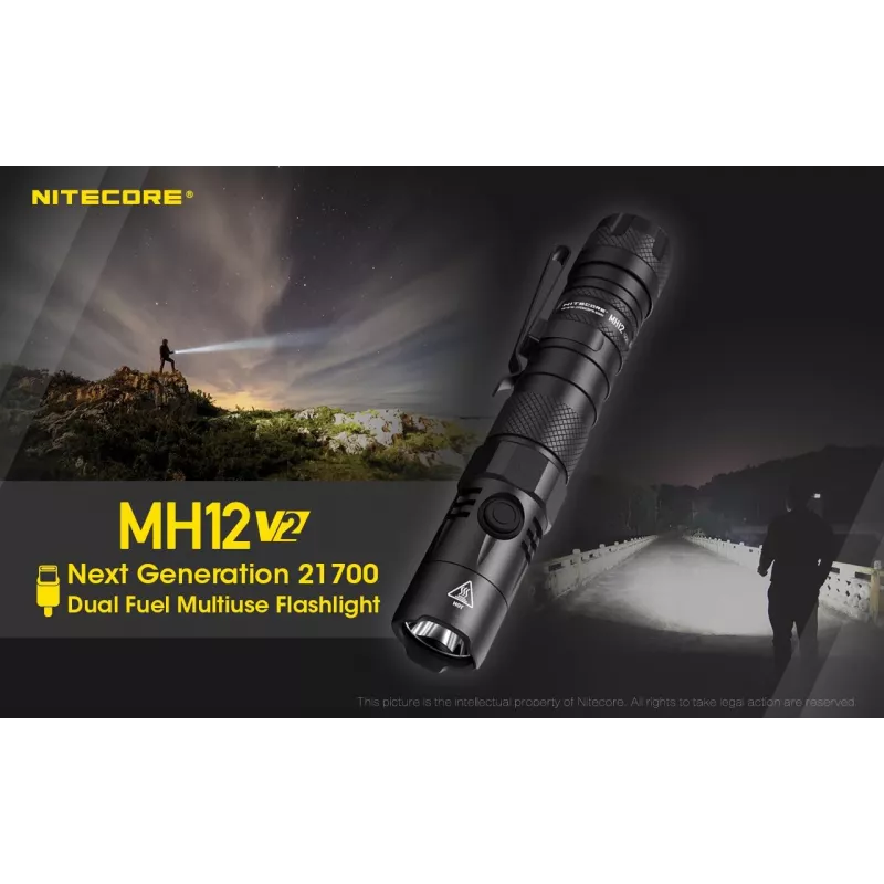 Rankinis žibintuvėlis Nitecore MH12 V2 Juodas