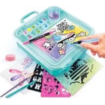 Akvarelės rinkinys nešiojamas su priedais Canal Toys ART012, kompaktiškas kelioninis dailės dėklas su dažais ir įrankiais