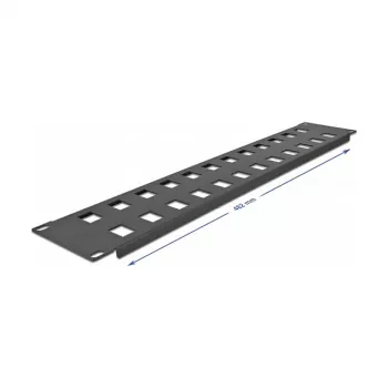 Keystone skydas DeLOCK 19 colių Keystone Patch Panel 24 prievadų 2U juodas